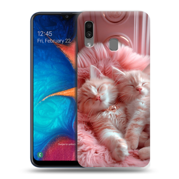 Силиконовый чехол на Samsung Galaxy A20 с принтом котята котики