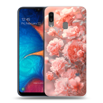 Силиконовый чехол на Samsung Galaxy A20 с принтом Розы цветы
