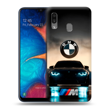 Силиконовый чехол на Samsung Galaxy A20 с принтом БМВ BMW