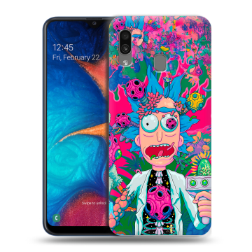 Силиконовый чехол на Samsung Galaxy A20 с принтом Рик и Морти Rick Morty