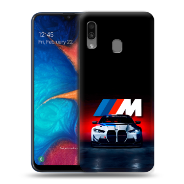 Силиконовый чехол на Samsung Galaxy A20 с принтом БМВ BMW