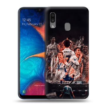 Силиконовый чехол на Samsung Galaxy A20 с принтом Реал Роналдо Real Ronaldo
