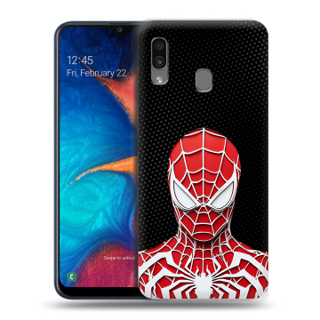 Силиконовый чехол на Samsung Galaxy A20 с принтом человек паук spiderman