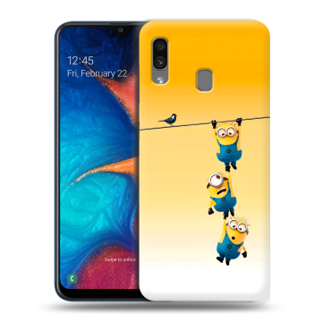 Силиконовый чехол на Samsung Galaxy A20 с принтом Миньоны