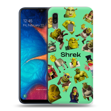 Силиконовый чехол на Samsung Galaxy A20 с принтом Шрек Shrek Силиконовый чехол на Samsung Galaxy A20 с принтом Шрек Shrek