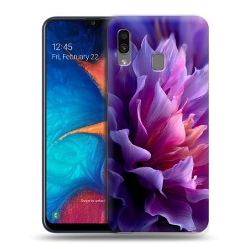 Силиконовый чехол на Samsung Galaxy A20 с принтом женский цветы