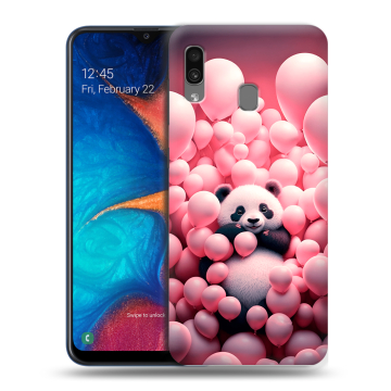 Силиконовый чехол на Samsung Galaxy A20 с принтом Панда