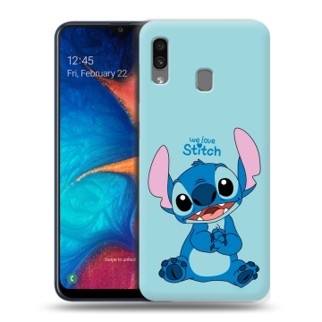 Силиконовый чехол на Samsung Galaxy A20 с принтом Лило и Стич