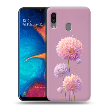 Силиконовый чехол на Samsung Galaxy A20 с принтом Цветы Силиконовый чехол на Samsung Galaxy A20 с принтом Цветы