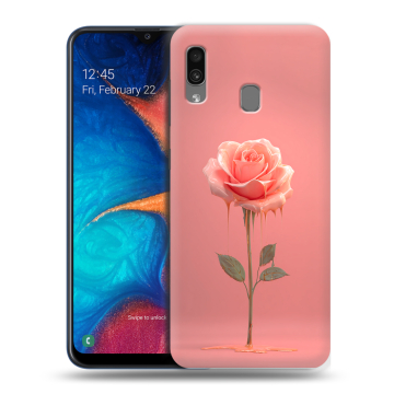 Силиконовый чехол на Samsung Galaxy A20 с принтом Розовая роза Силиконовый чехол на Samsung Galaxy A20 с принтом Розовая роза