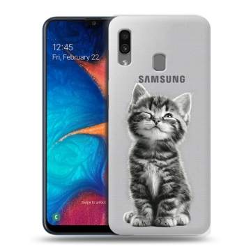 Силиконовый чехол на Samsung Galaxy A20 с принтом Котенок Силиконовый чехол на Samsung Galaxy A20 с принтом Котенок