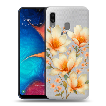 Силиконовый чехол на Samsung Galaxy A20 с принтом Цветы Силиконовый чехол на Samsung Galaxy A20 с принтом Цветы