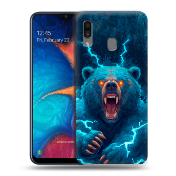 Силиконовый чехол на Samsung Galaxy A20 с принтом Медведь Силиконовый чехол на Samsung Galaxy A20 с принтом Медведь