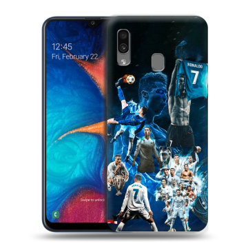 Силиконовый чехол на Samsung Galaxy A20 с принтом Реал Роналдо