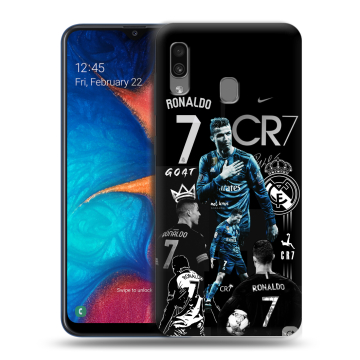 Силиконовый чехол на Samsung Galaxy A20 с принтом Реал Роналдо