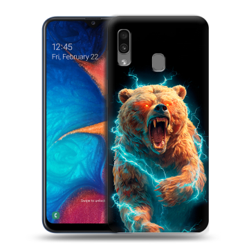 Силиконовый чехол на Samsung Galaxy A20 с принтом Медведь Силиконовый чехол на Samsung Galaxy A20 с принтом Медведь