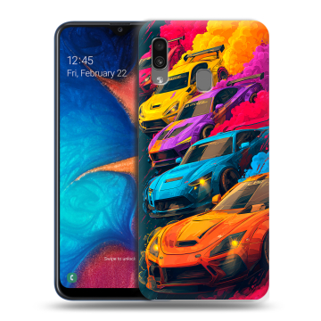 Силиконовый чехол на Samsung Galaxy A20 с принтом Тачки Силиконовый чехол на Samsung Galaxy A20 с принтом Тачки
