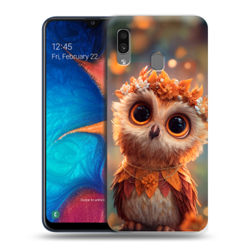 Силиконовый чехол на Samsung Galaxy A20 с принтом Милая сова Силиконовый чехол на Samsung Galaxy A20 с принтом Милая сова