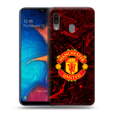 Силиконовый чехол на Samsung Galaxy A20 с принтом Manchester United Силиконовый чехол на Samsung Galaxy A20 с принтом Manchester United