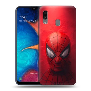 Силиконовый чехол на Samsung Galaxy A20 с принтом Spiderman Человек паук