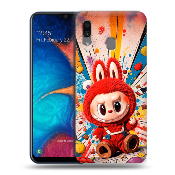 Силиконовый чехол на Samsung Galaxy A20 с принтом Labubu Лабубу
