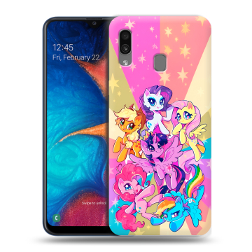 Силиконовый чехол на Samsung Galaxy A20 с принтом My little pony Дружба чудо
