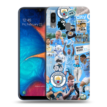 Силиконовый чехол на Samsung Galaxy A20 с принтом Man City Манчестер Сити Силиконовый чехол на Samsung Galaxy A20 с принтом Man City Манчестер Сити