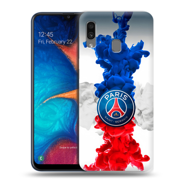 Силиконовый чехол на Samsung Galaxy A20 с принтом PSG ПСЖ Силиконовый чехол на Samsung Galaxy A20 с принтом PSG ПСЖ