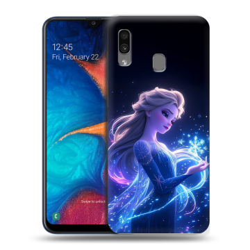 Силиконовый чехол на Samsung Galaxy A20 с принтом Холодное сердце Frozen