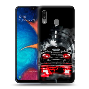 Силиконовый чехол на Samsung Galaxy A20 с принтом BMW БМВ