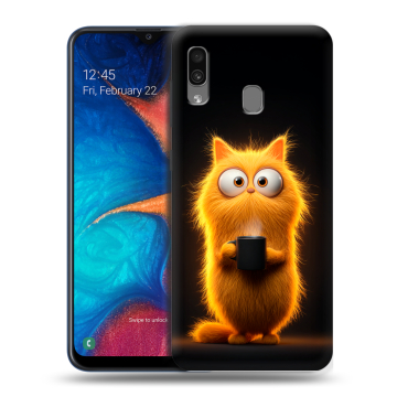 Силиконовый чехол на Samsung Galaxy A20 с принтом Смешной кот