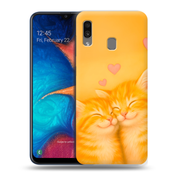 Силиконовый чехол на Samsung Galaxy A20 с принтом Милые котята Силиконовый чехол на Samsung Galaxy A20 с принтом Милые котята