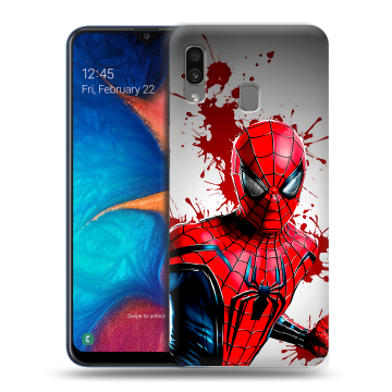 Силиконовый чехол на Samsung Galaxy A20 с принтом Spiderman Человек паук Силиконовый чехол на Samsung Galaxy A20 с принтом Spiderman Человек паук