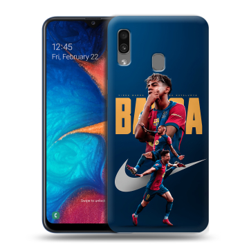 Силиконовый чехол на Samsung Galaxy A20 с принтом Барселона Barca Yamal 