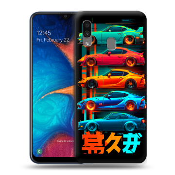 Силиконовый чехол на Samsung Galaxy A20 с принтом машины тачки Силиконовый чехол на Samsung Galaxy A20 с принтом машины тачки