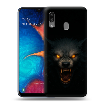 Силиконовый чехол на Samsung Galaxy A20 с принтом Волк Силиконовый чехол на Samsung Galaxy A20 с принтом Волк