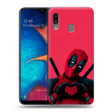 Силиконовый чехол на Samsung Galaxy A20 с принтом Дедпул Deadpool
