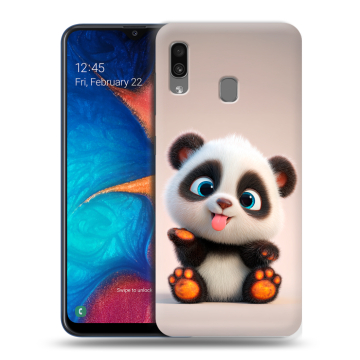 Силиконовый чехол на Samsung Galaxy A20 с принтом милая панда