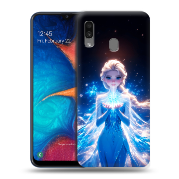 Силиконовый чехол на Samsung Galaxy A20 с принтом Холодное сердце Frozen
