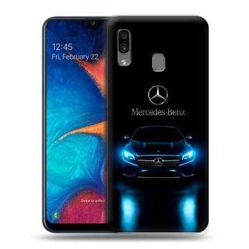 Силиконовый чехол на Samsung Galaxy A20 с принтом Mercedes Мерседес