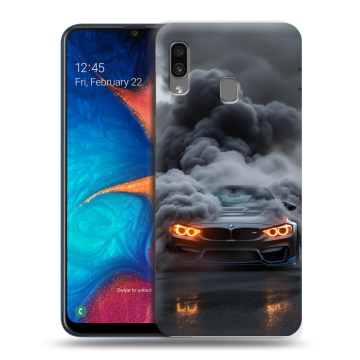 Силиконовый чехол на Samsung Galaxy A20 с принтом BMW БМВ