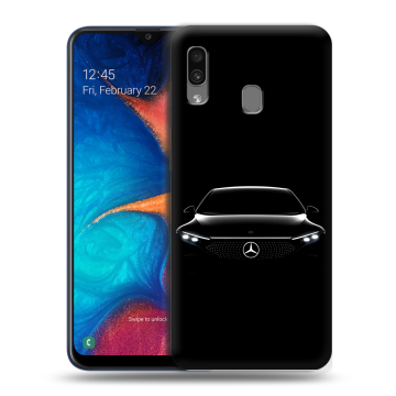 Силиконовый чехол на Samsung Galaxy A20 с принтом Mercedes Мерседес