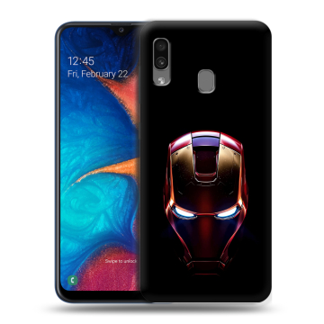 Силиконовый чехол на Samsung Galaxy A20 с принтом IronMan Железный человек