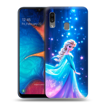 Силиконовый чехол на Samsung Galaxy A20 с принтом Холодное сердце Frozen