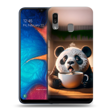 Силиконовый чехол на Samsung Galaxy A20 с принтом смешная панда Силиконовый чехол на Samsung Galaxy A20 с принтом смешная панда