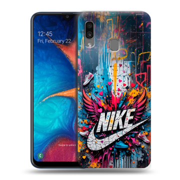 Силиконовый чехол на Samsung Galaxy A20 с принтом Nike Найк