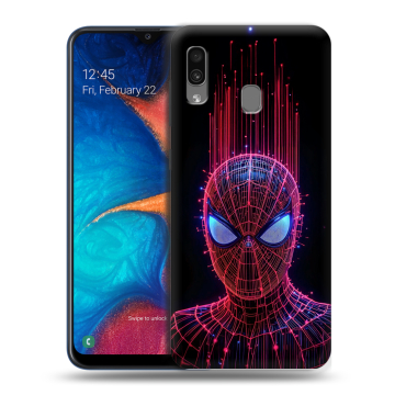 Силиконовый чехол на Samsung Galaxy A20 с принтом Spiderman Человек паук