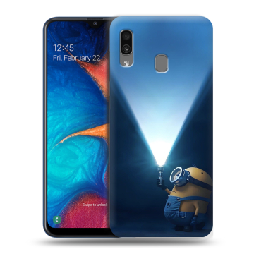Силиконовый чехол на Samsung Galaxy A20 с принтом Миньоны