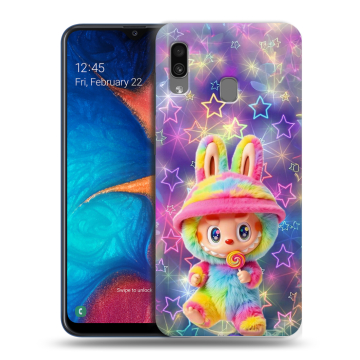 Силиконовый чехол на Samsung Galaxy A20 с принтом Labubu Лабубу