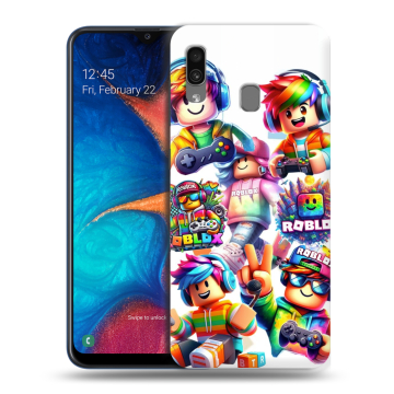 Силиконовый чехол на Samsung Galaxy A20 с принтом Roblox Роблокс